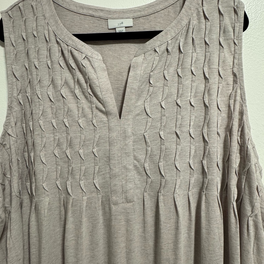 J.Jill Sleeveless Textured Knit Tunic Top Neutral Beige Size 3xl - Picture 3 of 7